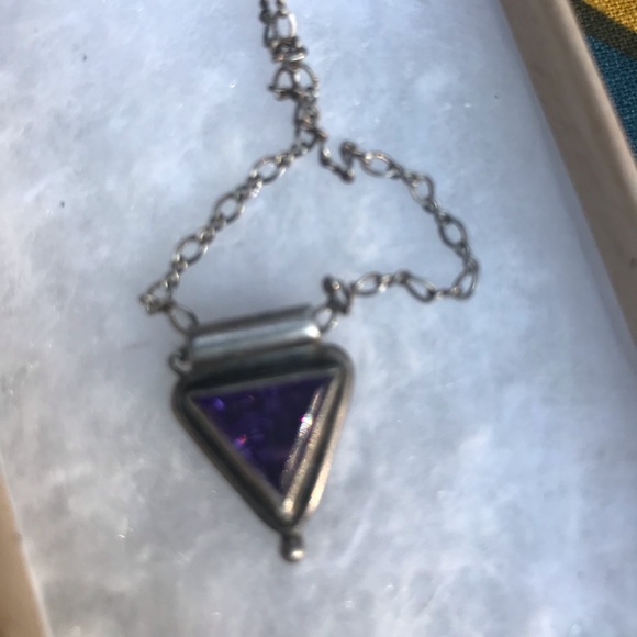 Sterling Silver Chain and Amethyst Pendant - Picture 5 of 10